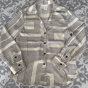 Geometric Patterned Button-Up Shirt